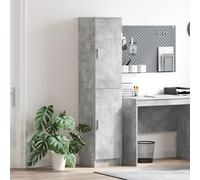 QJBSAVVA Mobile Buffet Grigio Cemento Credenza Soggiorno Moderna con 2 Ante e Scaffali Interni, Mobile Multiuso per Cucina Sala Ingresso Camera