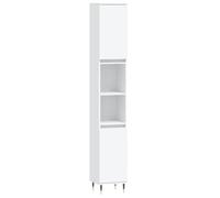 QJBSAVVA Mobile Colonna Bagno Stretto 30x30x190 cm Bianco Salvaspazio | Ideale per ottimizzare lo spazio nel bagno o in lavanderia grazie a 4 vani con ante e 2 ripiani a vista funzionali.