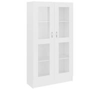 QJBSAVVA Mobile con Vetrina Bianco 82,5x30,5x150cm Libreria in Multistrato | Scaffale versatile per soggiorno e studio, dotato di 4 ampi scomparti e 2 ante per organizzare libri e oggetti.