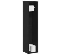 QJBSAVVA Mobile da Bagno con Portarotolo Integrato Nero Salvaspazio Stretto 20,5x20x90 cm Truciolato Resistente per Organizzazione Bagno Piccolo