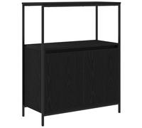 QJBSAVVA Mobile da Bagno Multiuso con Ripiani Rovere Nero 76,5x35x95cm