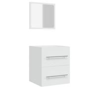 QJBSAVVA Mobile da Bagno Sospeso con Specchio Bianco 41x38,5x48 cm | Elegante mobiletto pensile con specchio per bagno, ottimizza lo spazio a parete donando un look pulito e moderno.