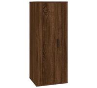 QJBSAVVA Mobile da parete per TV, colore marrone, effetto quercia, 40 x 34,5 x 100 cm, in legno con 3 scomparti, salvaspazio e multifunzionale, per soggiorno, camera da letto, corridoio