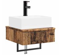 QJBSAVVA Mobile Lavabo da Parete Sospeso Legno Antico 40x41x39 cm | Mobiletto sospeso compatto per bagno moderno, ottimizza lo spazio ed elimina il disordine con eleganza minimalista.