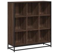 QJBSAVVA Mobile Libreria Mobiletto Bagno Salvaspazio Scaffale Cucina Vetrina Soggiorno Moderna - Libreria Rovere Marrone 97,5x33x107,5 cm Multistrato e Metallo per Ingresso Garage Cucina