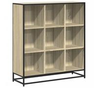 QJBSAVVA Mobile Libreria Mobiletto Bagno Salvaspazio Scaffale Cucina Vetrina Soggiorno Moderna - Libreria Rovere Sonoma 97,5x33x107,5 cm Multistrato e Metallo per Ingresso Garage Cucina