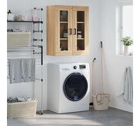 QJBSAVVA Mobile Pensile Rovere Sonoma 69,5x34x90 cm Legno Multistrato Armadietto Vetrina per Cucina Soggiorno Ingresso Design Elegante Ampio Spazio