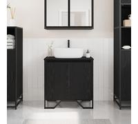 QJBSAVVA Mobile per Bagno Salvaspazio con 2 Ante in Legno MDF Nero Rettangolare 60x35x50 cm per Organizzazione Interni