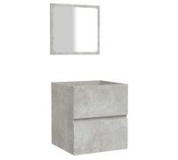 QJBSAVVA Mobile Sospeso Bagno con Specchio Grigio Cemento Set 2 Pezzi | Ottimizza lo spazio della stanza da bagno grazie al design a parete dotato di cassetto capiente e finitura moderna.