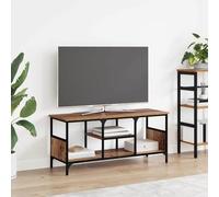 QJBSAVVA Mobile TV in legno anticato 100 x 35 x 45 cm, in legno composito e ferro, 3 ripiani, portata 60 kg, design moderno per soggiorno e ufficio