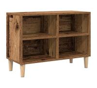 QJBSAVVA Mobile TV in legno antico moderno Lowboard 69,5 x 30 x 50 cm in legno con 2 ripiani e gambe coniche, mobile TV salvaspazio per soggiorno, camera da letto, corridoio