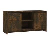 QJBSAVVA Mobile TV in legno per affumicatura, dimensioni 102 x 37,5 x 52,5 cm, moderno pannello basso in legno robusto con vano portaoggetti e supporto da parete, tavolo TV per Living Room