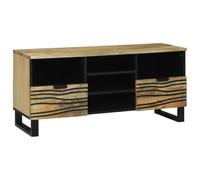 QJBSAVVA Mobile TV marrone, 100 x 33 x 46 cm, in legno, moderna credenza con 5 ripiani e cassetto per soggiorno, camera da letto, corridoio