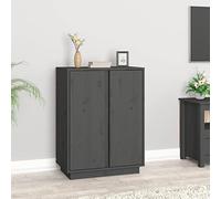 QJBSAVVA mobiletto cucina mobiletto da cucina madia soggiorno Credenza Grigia 60x35x80 cm in Legno Massello di Pino Adatto a cucine, soggiorni e corridoi