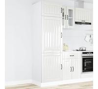QJBSAVVA Mobiletto Ingresso Mobile Cucina Armadio Cucina Mobile Ingresso - Armadio da Cucina Lucca Bianco Lucido in Legno Multistrato per Soggiorno Ufficio Bagno Cucina