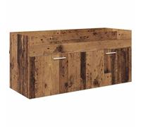 QJBSAVVA Mobiletto Lavabo Sottolavello Legno Vecchio 100x38,5x46 cm | Complemento salvaspazio per il bagno moderno con ampio vano interno per organizzare al meglio accessori ed essenziali.