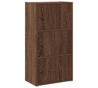 QJBSAVVA Mobiletto Salvaspazio Scaffale Salvaspazio Bookshelf Vetrina Soggiorno Moderna - Libreria Rovere Marrone 40x24x77 cm in Legno Multistrato per Garage Soggiorno Cucina Bagno