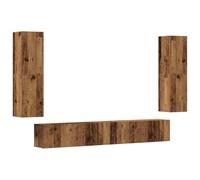 QJBSAVVA Mobiletto Sotto Tv Mobile Tv Soggiorno Madia Moderna Mobiletto Salvaspazio - Mobili TV a Parete 4 pz Legno Antico in Legno Multistrato per Camera Da Letto Ingresso Salotto Cucina
