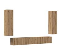QJBSAVVA Mobiletto Sotto Tv Mobile Tv Soggiorno Madia Moderna Mobiletto Salvaspazio - Mobili TV a Parete 4 pz Rovere Artigianale in Legno Multistrato per Camera Da Letto Ingresso Salotto Cucina