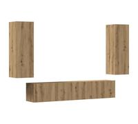 QJBSAVVA Mobiletto Sotto Tv Mobile Tv Soggiorno Madia Moderna Mobiletto Salvaspazio - Mobili TV a Parete 4 pz Rovere Artigianale in Legno Multistrato per Camera Da Letto Ingresso Salotto Cucina