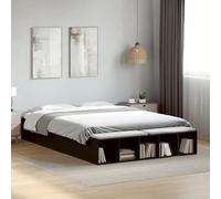 QJBSAVVA Moderna struttura per letto matrimoniale, colore nero, 150 x 200 cm, in legno con vano portaoggetti per camera dei ragazzi e camera da letto, letto per ospiti per Bedroom and Guest Room
