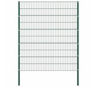 QJBSAVVA Pannelli Recinzione Giardino con Pali 15 Pz 5,1x2 m Verde