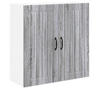 QJBSAVVA Pensile da Cucina 2 Ante Armadio a Muro Grigio Sonoma 80x31x80 cm | Mobiletto sospeso multiuso con 2 ripiani interni per organizzare la cucina con stile e sfruttare lo spazio verticale.