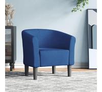 QJBSAVVA Poltrona Cabriolet Moderna in Tessuto Blu per Soggiorno Camera Ufficio, Struttura Solida in Legno di Pino, Seduta Confortevole con Imbottitura Spessa, Dimensioni 70x56x68 cm, Capacità 110 kg