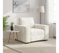 QJBSAVVA Poltrona color crema 99 x 78 x 84 cm velluto con struttura in legno e metallo, comoda poltrona da lettura con braccioli larghi per soggiorno, ufficio, balcone, piccola area salotto