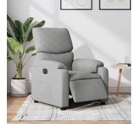 QJBSAVVA Poltrona Elettrica Reclinabile in Tessuto Grigio Chiaro con Regolazione Automatica Schienale e Poggiapiedi per Camera Soggiorno e Lettura Massimo 110 kg