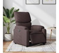 QJBSAVVA Poltrona Elettrica Reclinabile in Tessuto Marrone Scuro con Regolazione Automatica Schienale e Poggiapiedi per Relax in Casa Design Moderno