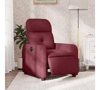 QJBSAVVA Poltrona Elettrica Reclinabile in Tessuto Rosso Vino con Motore Elettrico, Regolazione Automatica Schienale e Poggiapiedi, Comoda per Relax Domestico in Camera o Soggiorno