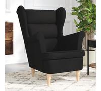 QJBSAVVA Poltrona in Tessuto Nero Comfortevole per Relax in Camera o Soggiorno, Dimensioni 74x84x100 cm