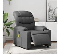 QJBSAVVA Poltrona Massaggiante Elettrica Reclinabile Grigio Similpelle con 6 Punti Vibrazione e Regolazione Automatica per Relax in Camera Soggiorno Ufficio