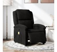 QJBSAVVA Poltrona Massaggiante Reclinabile Elettrica Nera in Tessuto con Massaggio Vibrazione 6 Punti, Regolazione Automatica Schienale e Poggiapiedi, Design Moderno per Camera, Salotto o Lettura