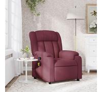 QJBSAVVA Poltrona Massaggiante Reclinabile in Tessuto Rosso Vino con 6 Punti Vibrazione e Regolazione Manuale per Relax in Camera Soggiorno o Ufficio