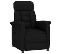 QJBSAVVA Poltrona nera in microfibra, moderna poltrona relax con schienale regolabile e telaio in metallo, poltrona imbottita ergonomica per soggiorno e angolo lettura, 96,5 x 70,5 x 95 cm