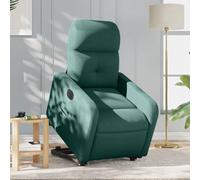 QJBSAVVA Poltrona Reclinabile Elettrica Alzapersona Verde Scuro in Tessuto con Motore per Sollevamento e Reclinazione, Comoda Seduta per Anziani e Relax in Camera da Letto