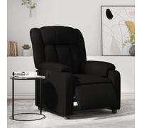 QJBSAVVA Poltrona Reclinabile Elettrica in Similpelle Nera con Funzione Massaggio, Schienale Regolabile e Poggiapiedi, Comoda Poltrona Relax per Salotto o Camera da Letto