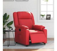 QJBSAVVA Poltrona Reclinabile Elettrica in Similpelle Rossa con Funzione Relax e Poggiapiedi, Comoda per Camera da Letto e Soggiorno