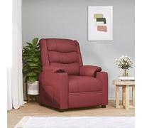 QJBSAVVA Poltrona Reclinabile in Similpelle Rossa Vino con Schienale e Poggiapiedi Regolabile 3 Posizioni per Camera da Letto Soggiorno Relax Lettura