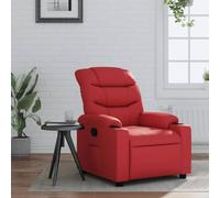 QJBSAVVA Poltrona Reclinabile Manuale in Similpelle Rossa con Funzione Relax fino a 135° e Design Confortevole per Camera e Soggiorno