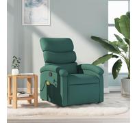 QJBSAVVA Poltrona Reclinabile Massaggiante Verde Scuro in Tessuto con Vibrazione 6 Punti e Reclinazione Manuale per Camera Soggiorno Lettura e Relax Domestico