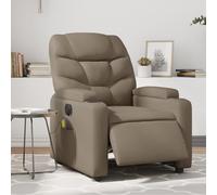 QJBSAVVA Poltrona Reclinabile Massaggio Elettrica in Similpelle Cappuccino con Regolazione Automatica e Vibrazione per Relax in Casa, Soggiorno o Camera