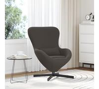 QJBSAVVA Poltrona Relax Girevole Moderna a Uovo in Tessuto Simil Pelo Poliestere Grigio Scuro Carbone per Soggiorno, Salotto e Camera da Letto, Adatta per Lettura e Momenti di Relax