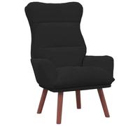QJBSAVVA Poltrona relax nera, moderna poltrona in velluto con gambe in legno massello, poltrona imbottita ergonomica per soggiorno, camera da letto e ufficio, comoda poltrona singola, 69 x 74 x 93 cm