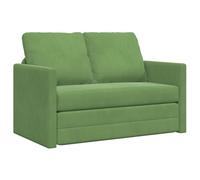 QJBSAVVA Poltrona Salotto Divano Letto Piccolo Poltrone da Giardino Divanetti da Giardino - Divanetto Verde Chiaro Tessuto, Legno Divano per Due Divanetto per Giardino Campeggio Camera Da Letto