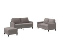 QJBSAVVA Poltroncina Camera da Letto Poltrona da Lettura Divani da Giardino Poltrone da Giardino - Set di Divani 3 pz con Cuscini Tortora in Tessuto per Giardino Salotto Esterno Camera Da Letto