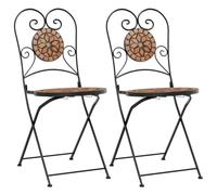 QJBSAVVA Poltroncine da Giardino Poltrona da Giardino Esterno Sedia da Giardino Sedie Giardino - Sedie da Bistrò Pieghevoli 2 pz Terracotta in Ceramica per Balcone Cucina Sala Da Pranzo Terrazzo