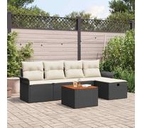 QJBSAVVA Poly-Rattan - Set di 6 divani da giardino modulari, 55 x 55 x 37 cm, per giardino, terrazza, balcone